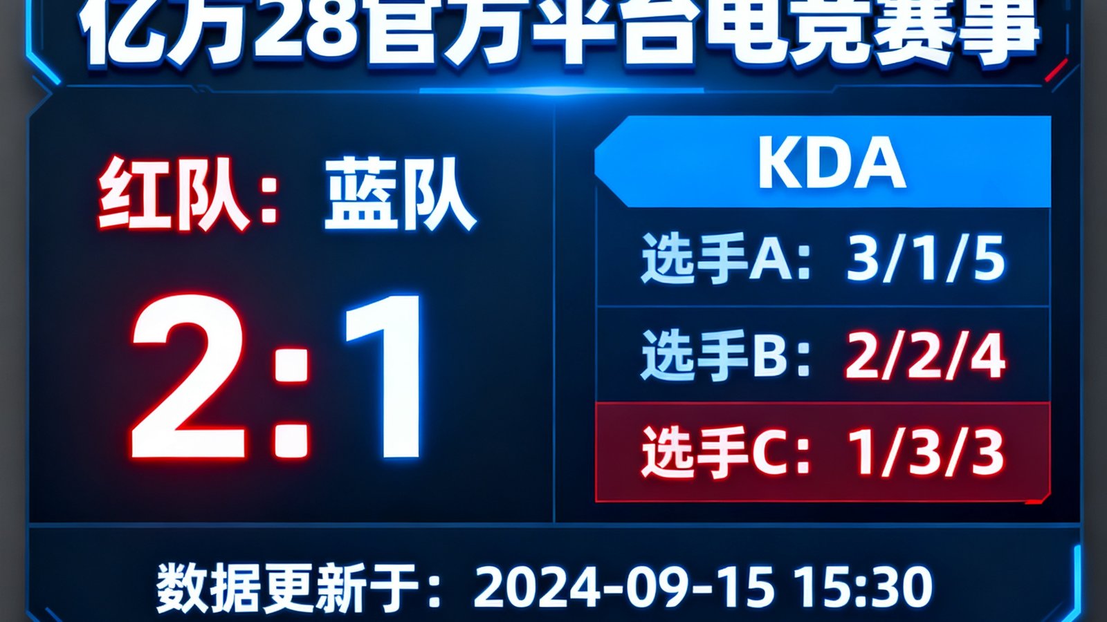 亿万28官方平台电竞赛事实时数据面板，显示战队比分与选手KDA