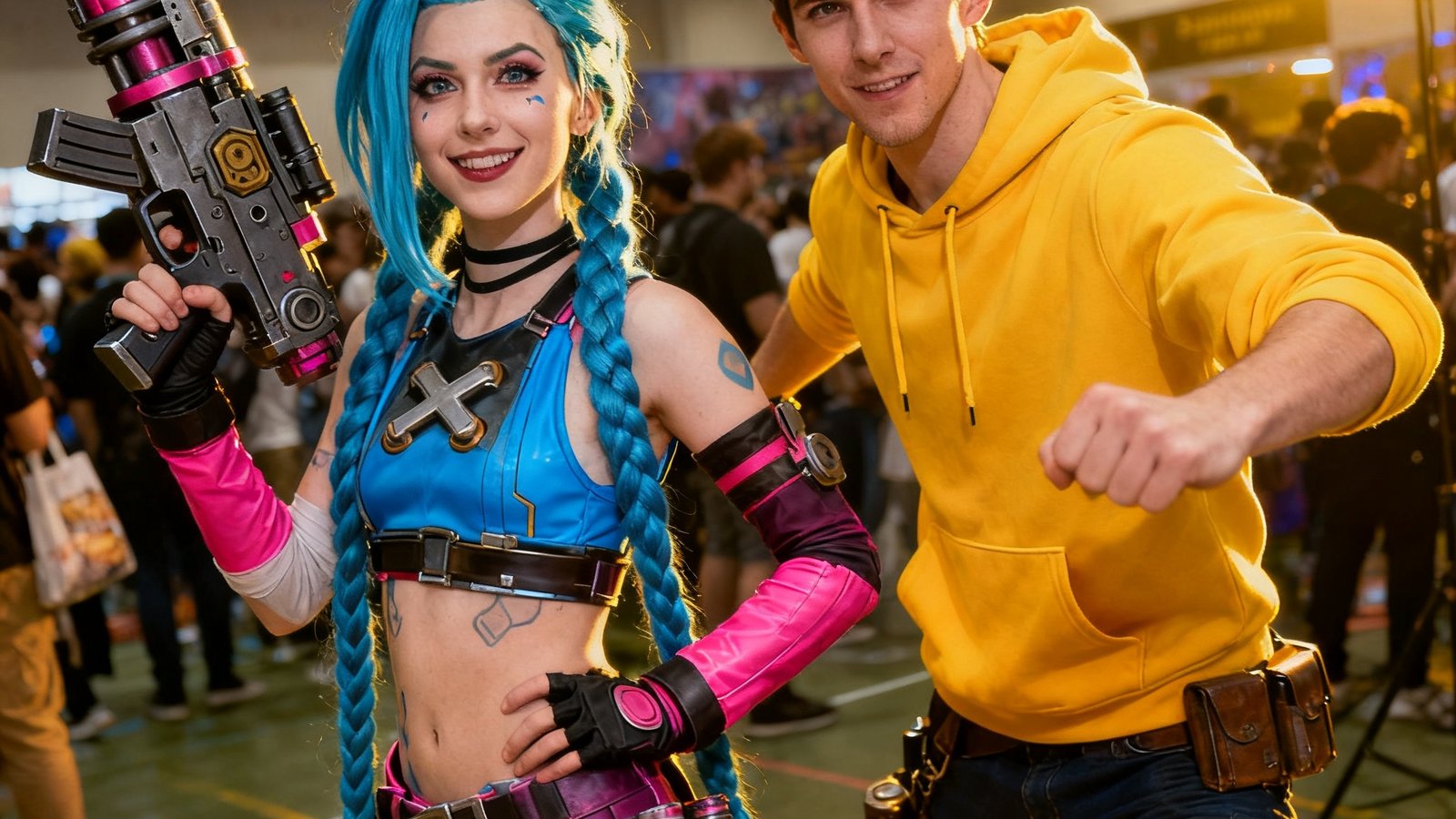 亿万28社区玩家Cosplay作品：金克丝与艾克，还原度极高